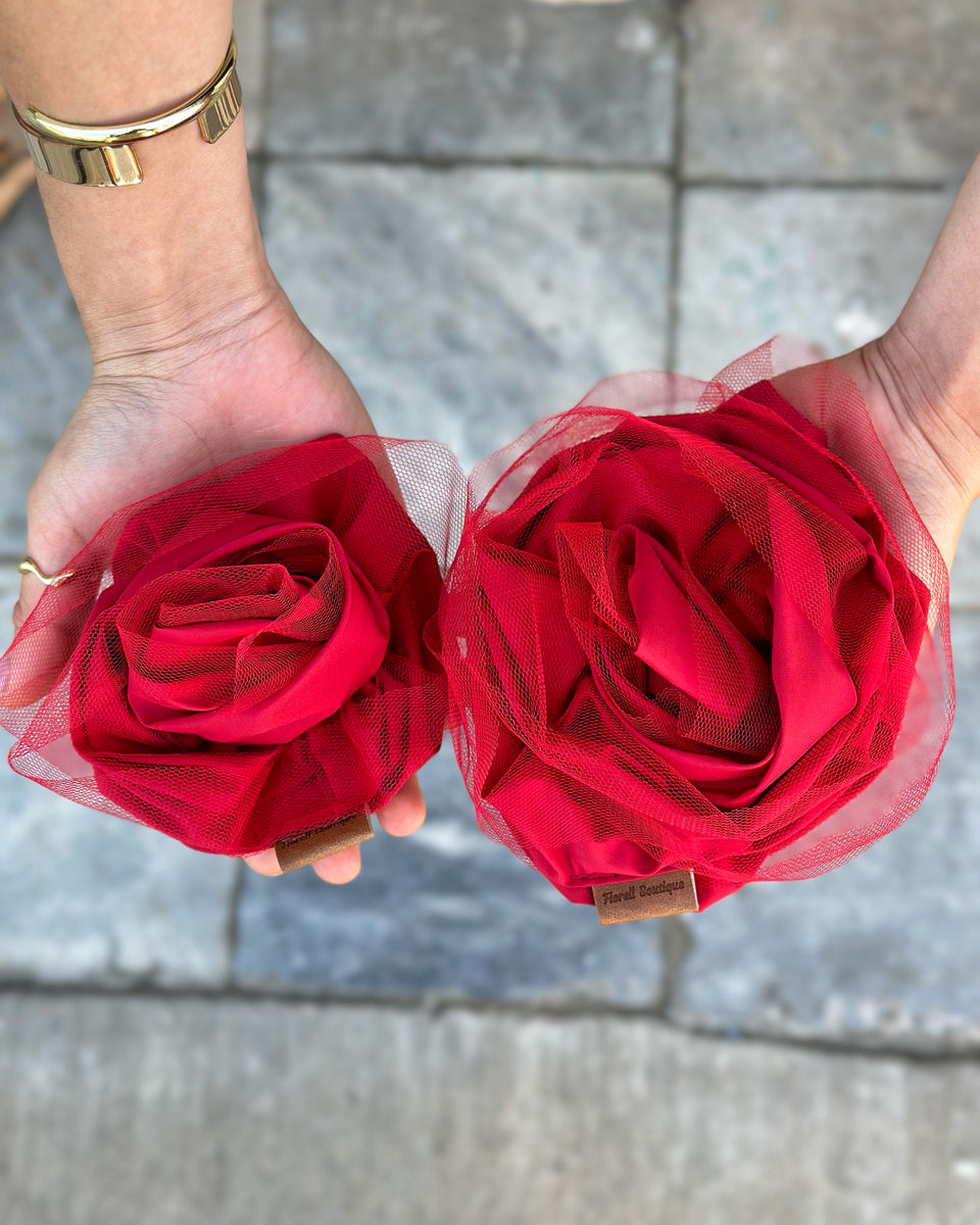 Flor Roja Tul (10 cm)