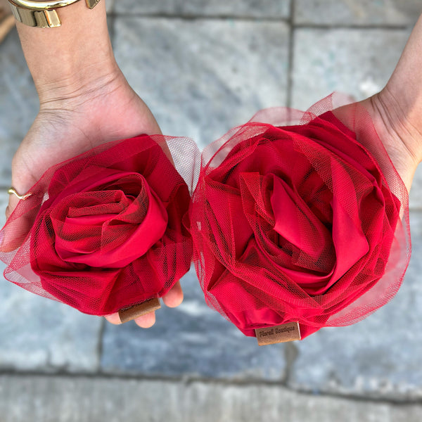 Flor Roja Tul (10 cm)