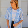 Kimono de Seda Leopard Blue